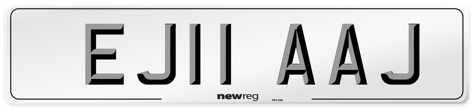 EJ11 AAJ Number Plate from New Reg